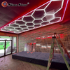 ST1028 Red Frame High Lightness Hexagon Panel Hex Led Ceiling Wall Detailing Studio Poshing Workshop Light Use for Barber Shop