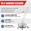 Pressure Washer Surface Cleaner 15" 3 Wheels Stainless Steel Heavy Duty 4000PSI 2 Pressure Washer Extension Wand Attachments