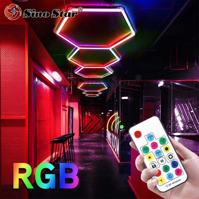 2548*1024mm 29W Energy Saving RGB Hexagonal Decorative Modern Celling Led Lights For Home with 380+ Models in Color And Speed