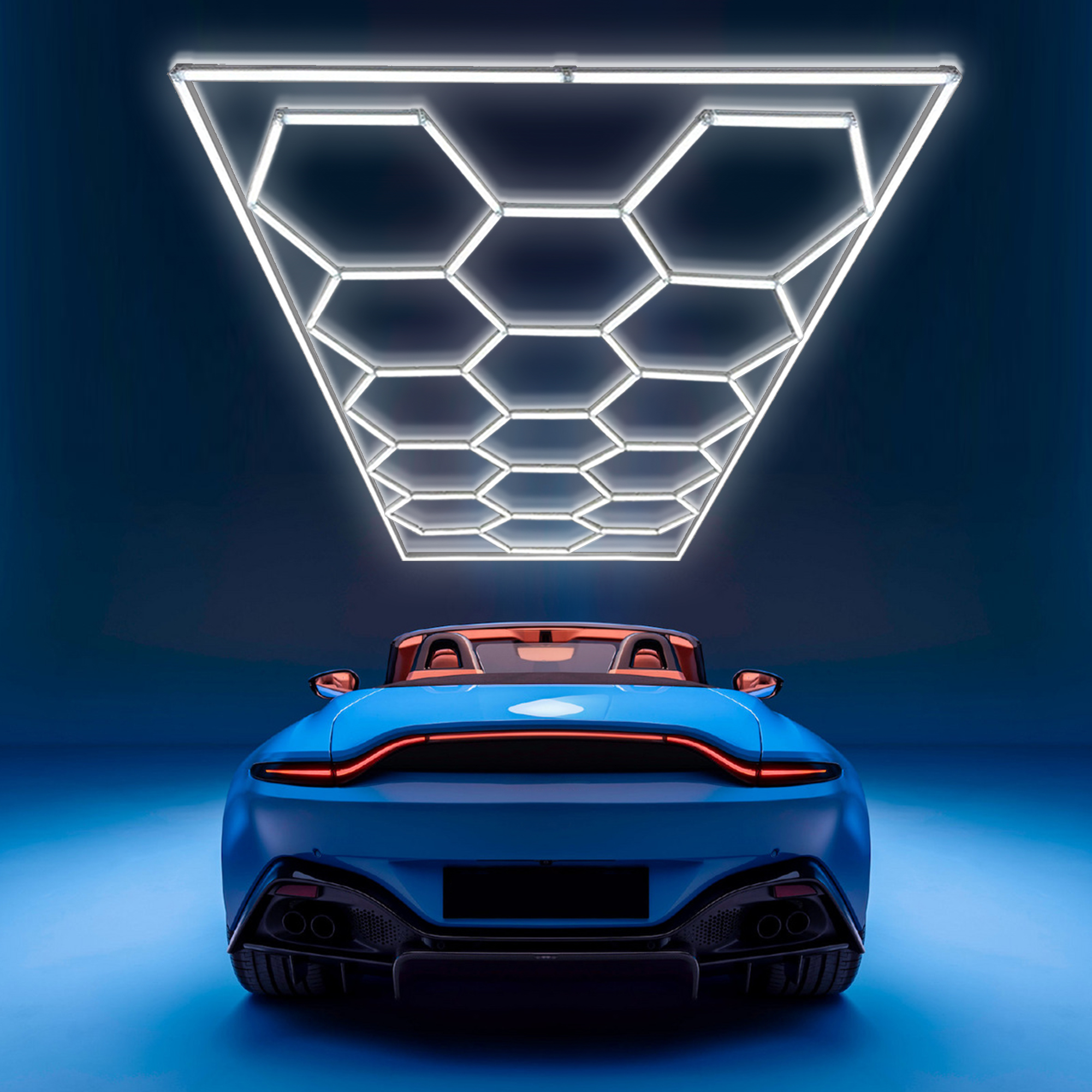 SS321 2.4M*4.76M Honeycomb LED Car Detailing Ceiling Light 