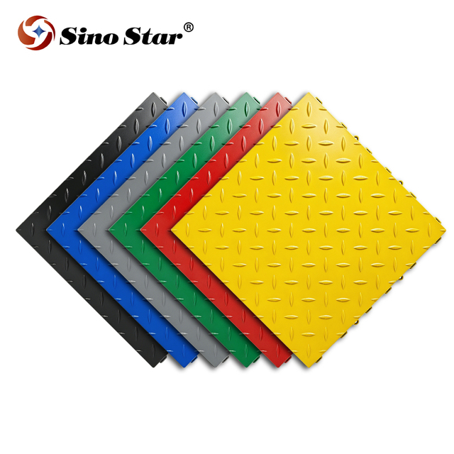 Sino Star 40*40*1.8cm 600g Interlocking PP Garage Floor Tile Quick Repair Louver Grille Vented Vinyl Flooring for Garages Workshops Car Washes SP00938