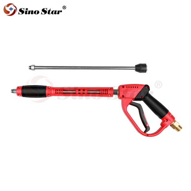 High Pressure Washer Gun with Replacement Wand Extension 1/4" Quick Connect M22 Fitting,345Bar/5000 Psi