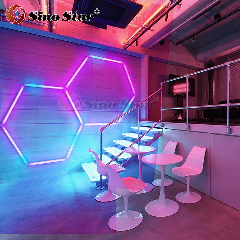Latest Hexagon Lighting Kits with Vibrant RGB Color Changing LEDs Plug in Hundreds of Color Modes And Lighting Effects
