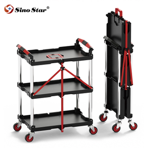 Car/Motorcycle Repair 3-Tier Foldable Multifunctional Trolley Household Storage Foldable Rolling Cart SP00868