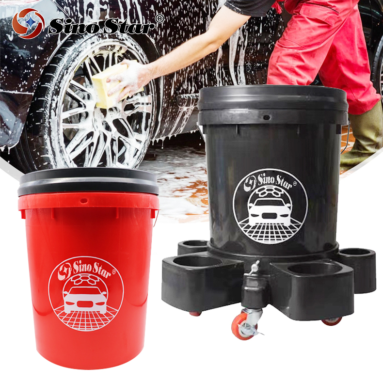BJJN2 China supplier Customer like 20L Muti-fuctional Grit Guard Wash Bucket with Lid Professional car wash bucket 