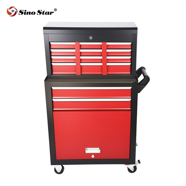 Drawer Style Toolbox with Wheels, Storage Rack, and Car Tool Parts of Various Sizes SP00888
