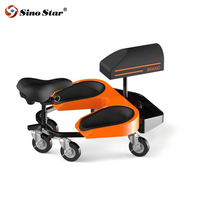 Universal Wheel Mobile Stool Mobile Creeper Red Seat Car Wash Stool for Car Beauty SP00876