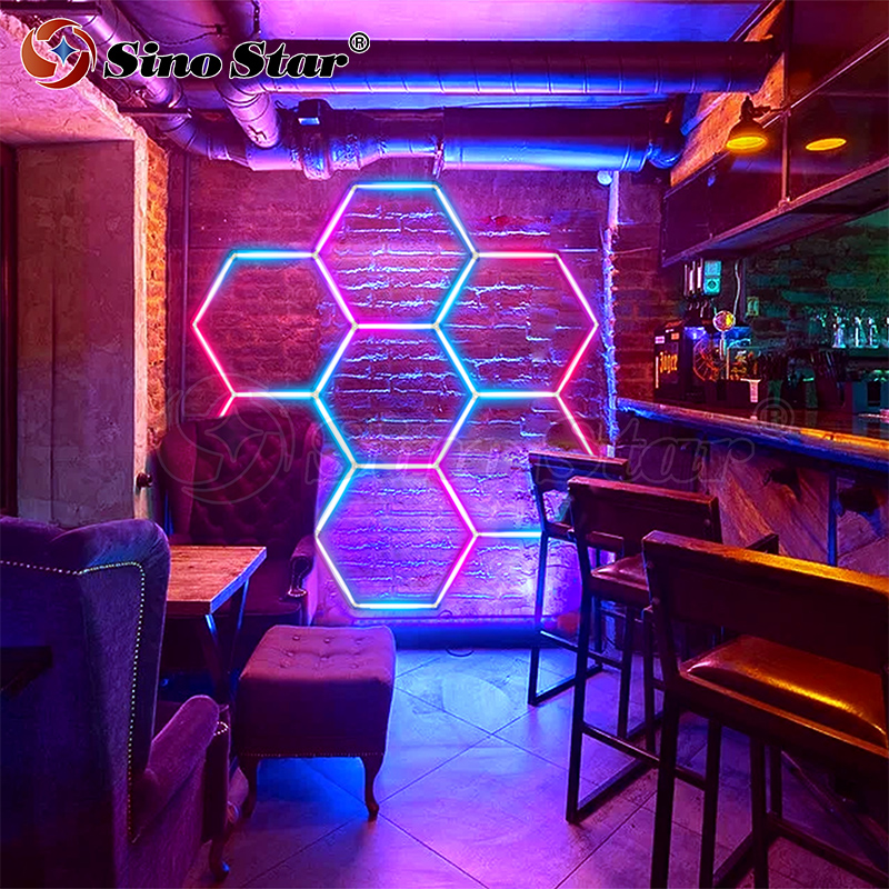 2548*2444mm Remote Hexagon Lights RGB Garage LED Panel Light,358 Modes,LED Ceiling Lights for Party And Gaming