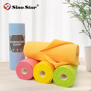 Washable Micro Fiber Tear Away Cloth Car Kitchen Easy Dry Clean Towel Rolls for Dish Absorbent Disposable Microfiber Cloth Rolls