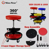 Round Mechanic Stool Creeper Adjustable Rolling Stool Chair Swivel With Tool Tray Storage SP00875