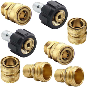 Ultimate Pressure Washer Adapter Set Quick Disconnect Kit M22 14mm Swivel to 3/8'' Quick Connect, 3/4" to Quick Release 8-Pack