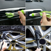 Car Detailing Brush Set Tire Shine Wax Pad Dispenser Bottle Wash Sponge for Cleaning Wheels,dashboard 16pcs