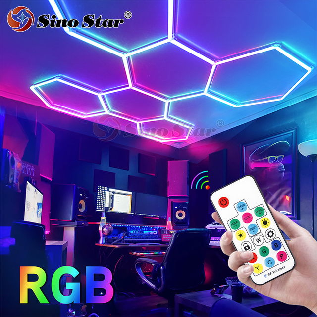 2576*2444mm Hexagon LED Light For Showroom LED Workshop Detailing Lights Hexagon LED Ceiling Light