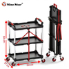 Car/Motorcycle Repair 3-Tier Foldable Multifunctional Trolley Household Storage Foldable Rolling Cart SP00868