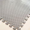 Round Coin PVC Interlocking Garage Floor Tiles 500*500*5mm Plastic Flooring for Car Repair Gym / Workshop Vinyl