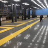 Round Coin PVC Interlocking Garage Floor Tiles 500*500*5mm Plastic Flooring for Car Repair Gym / Workshop Vinyl